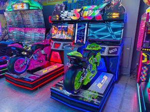 Amusement park racing simulator Commercial arcade racing equipment Indoor motorcycle <b>game</b> <b>machine</b> Dual racing <b>game</b> arcade - Product Image 2