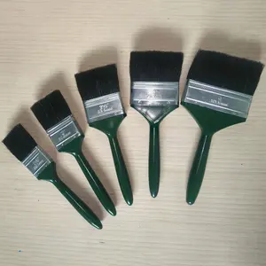 25 мм-60 мм зеленый цвет деревянная ручка Черная синтетическая натуральная щетина кисть для рисования