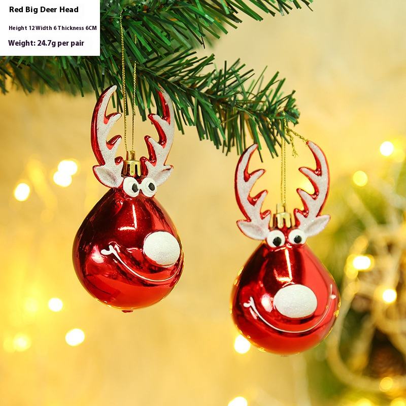 Cerf de Noël rouge grosse tête 2pcs 24.7g