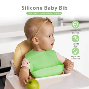 Baberos de silicona multifuncionales para bebés, venta al por mayor de fábrica, aptos para lavavajillas, baberos suaves de entrenamiento para niños pequeños - Product Image 4