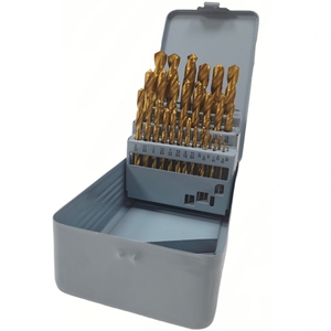 Set di 29 <span class=keywords><strong>punte</strong></span> da <span class=keywords><strong>trapano</strong></span> HSS per cemento, misura in pollici, completamente affilate, in scatola metallica, per foratura e utensili da costruzione - Product Image 5