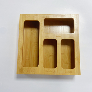 Bamboo Ziplock Bag Storage Organizer for Kitchen drawer