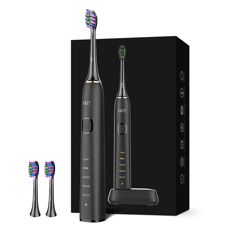 Factory shenzhen oem odm rechargeable automatic travel black adult an slim private label sonic ultrasonic electric toothbrush