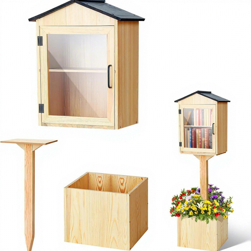 Wooden Book Box Outdoor Hanging Mailbox