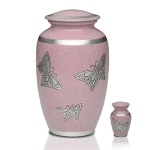 Urnas de Cremación con Forma de Mariposa Rosa para Cenizas Masculinas/Femeninas, Urnas de Cremación con Grabado a Mano, Urnas Funerarias, Tesoro Conmemorativo, Tamaño Grande - Product Image 1