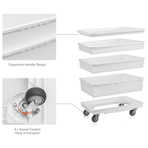Stackable bánh lưu trữ Container vận chuyển thùng hình chữ nhật Bánh mì lên men khay nhựa bánh pizza bột chống hộp với nắp - Product Image 4