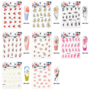 Wholesale Self-Adhesive 3D Embossed Rose 3D Flower Nail Art Decals Stylish <strong>Stickers</strong> for Nail Art Creations - Product Image 3