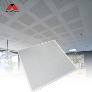 Plaques de <span class=keywords><strong>plafond</strong></span> acoustiques <span class=keywords><strong>600x600</strong></span> en aluminium, clipsables, ignifuges, insonorisées, pour <span class=keywords><strong>plafond</strong></span> suspendu en métal pour centre commercial - Product Image 6