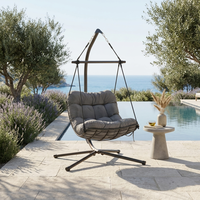 Fauteuil suspendu en métal pour jardin, chaise balançoire œuf chinoise une place avec support pour balcon