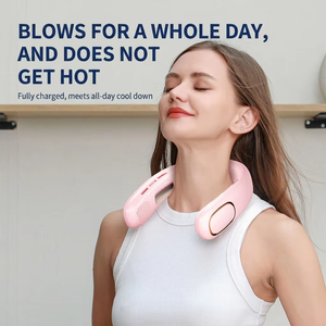 Ventilateur de cou portable et léger, mini-ventilateur puissant et silencieux, recharge USB, 2400 mAh, pour l'été, les voyages, la climatisation personnelle en extérieur - Product Image 5