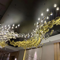 Lustres de luxe cristal lumières or lustre plafonniers pour salon villa hall d'entrée