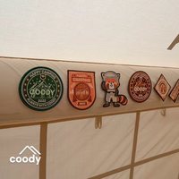 Ensemble de badges Coody, badges mignons avec dos magnétique, autocollants Coody pour le camping et la randonnée