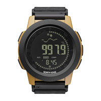 NORTH EDGE APACHE-CF Jam Tangan Taktis Luar Ruangan Altimeter Barometer Kompas Fungsi Tiga Lipat Lampu Latar LED Tahan Air 50M Penghitung Langkah