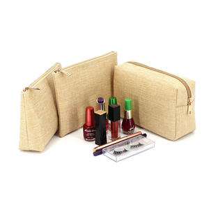 Eco Custom Linen Natural Cosmetic Packaging LOGO borsa <span class=keywords><strong>da</strong></span> <span class=keywords><strong>viaggio</strong></span> <span class=keywords><strong>per</strong></span> il trucco Kit cosmetico vuoto borsa <span class=keywords><strong>per</strong></span> pennelli borsa <span class=keywords><strong>per</strong></span> wc promozionale - Product Image 5