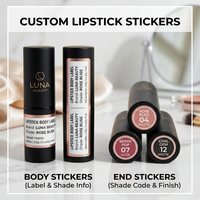 Autocollants personnalisés en vinyle pour embouts et corps de tubes de rouge à lèvres, étiquettes adhésives pour emballages de rouges à lèvres