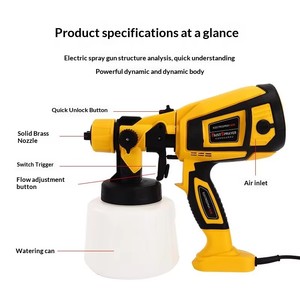 Pistola de Pulverización Eléctrica de Alta Atomización de 500W Q1P-JY06-500 con Vaso de 800ml, Boquilla de 0.5-2.5mm, Admite Logotipo Personalizado y Enchufe - Product Image 2