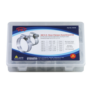 Venta al por mayor Taiwán marca Durable Acero inoxidable manguera abrazadera Kit 38 piezas fácil de operar estándar marca abrazaderas sistema de medición métrica - Product Image 2