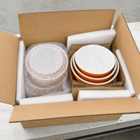 Prix de gros - Ensemble de 2 bols empilables en mélamine orange et blanc de 7/8 pouces, base épaisse conique, pour restaurant et hôtel