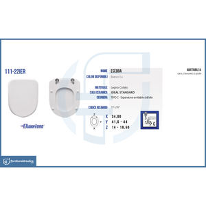 Esedra Sedile WC Europeo Bianco per Bagno Domestico, Design Moderno Cinese, Forma Allungata, in PP e MDF, con Telecomando - Product Image 2