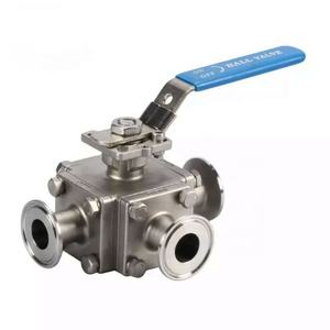 Vanne à boisseau sphérique encapsulée à trois voies de marque Qinfeng vanne à boisseau sphérique transversale en acier inoxydable sanitaire avec stérilisation CIP SIP - Product Image 3