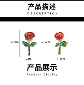 Broche de aleación chapado en oro con diseño de rosa y cactus, duradero, para mochila infantil, sombrero o solapa, ideal para compromisos y bodas. - Product Image 3