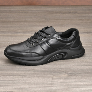 Chaussures de marche pour hommes en cuir, bout rond, à lacets, semelle extérieure en caoutchouc, confortables et amorties, pour les voyages et le quotidien - Product Image 4