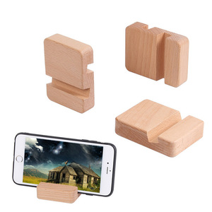 Wood Phone <b>Stand</b> Single Double Slot Lazy Desktop Holder <b>Tablet</b> Support Universal Design - Product Image 1