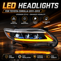 Phare avant à LED complet JC Factory pour Toyota Corolla 2011 2012 2013, phare modifié, DRL, clignotant, Plug and Play
