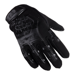 Gants tactiques HBG1001 en tissu tricoté élastique en nylon vert camouflage noir kaki avec points et languettes en silicone pour la protection - Product Image 4