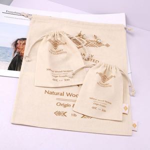 100% Cotton <b>Drawstring</b> <b>Pouch</b> with Custom Logo for Perfume Packaging Recyclable Canvas <b>Drawstring</b> Bag - Product Image 5