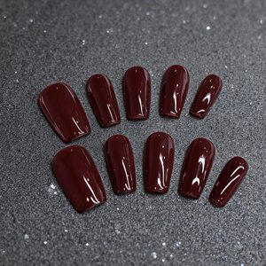 <span class=keywords><strong>Uñas</strong></span> Postizas Acrílicas Color <span class=keywords><strong>Vino</strong></span> Tinto, Diseño Cuadrado y Stiletto, Acabado Brillante, Larga Duración, Profesionales, de Lujo, para Fiestas - Product Image 5