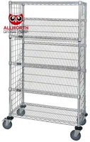 Chariot commercial de support d'étagères de fil de vente en gros direct d'usine de haute qualité pour le stockage de poubelle