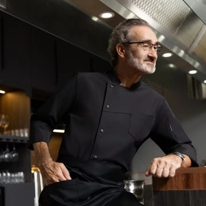 C23-5031highエンド銅バックル防水レストランキッチンベーキング長袖シェフワークコート - Product Image 2