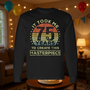 Camiseta de manga larga para el 75.º cumpleaños, me costó 75 años crear esta obra maestra con diseño vintage - Product Image 3
