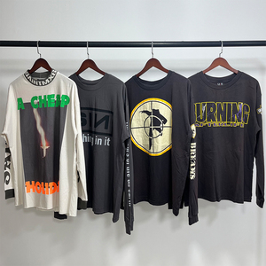 Camisetas de Alta Calidad Marca SAINT MICHAEL para Hombre, Estilo Oversize, Lavado Ácido, Ropa Urbana, Camiseta Personalizada de Manga Larga para Hombre - Product Image 1