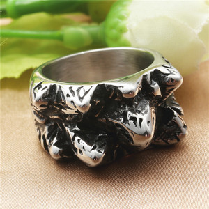 Anillo de Montaña de Acero Inoxidable, Estilo Retro Plateado, Joyería Unisex para Regalo - Product Image 1