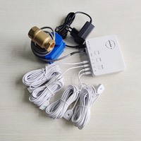 Système Commercial Intelligent de Protection Contre les Fuites d'Eau avec Vanne d'Arrêt Automatique, Capteur d'Eau 6M, Alimentation Double (Batterie et DC5V) et Alarme Anti-Inondation