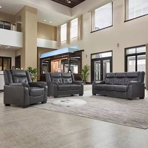 Juego de Sofás Chesterfield Tapizados en Piel Sintética, Extensibles, Cuadrados, Adecuados para Sala de Estar, Apartamento, Muebles para el Hogar 3+2+1 - Product Image 5