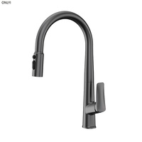 Robinet de cuisine moderne noir acier inoxydable 304 laiton pulvérisateur évier robinet robinet d'eau pour hôtels