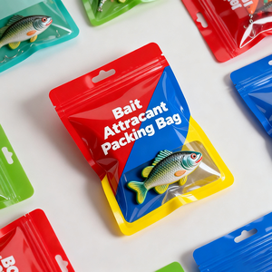 Bán buôn chống ẩm nhiệm vụ nặng nề thu hút bao bì nhiệt niêm phong túi mồi câu cá với dây kéo tùy chỉnh thiết kế in - Product Image 4