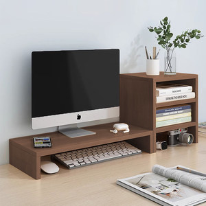 Desktop <b>Computer</b> Riser Stand 3 Tier Wood Monitor Stand Office <b>Desk</b> Organizer Storage Rack for Workspace Organization - Product Image 5