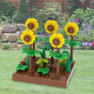 En gros, Ensemble de blocs en plastique et briques de construction DIY, Série Ferme et Jungle, Modèle Champ de tournesols, Jouets promotionnels pour 14 ans et plus - Product Image 1