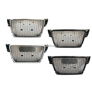 Parrilla delantera RS4 de repuesto para parrilla de coche, parrilla delantera de panal <span class=keywords><strong>A4</strong></span> cromada negra brillante para <span class=keywords><strong>Audi</strong></span> <span class=keywords><strong>A4</strong></span> 2008 2009 <span class=keywords><strong>2010</strong></span> 2011 2012 - Product Image 1