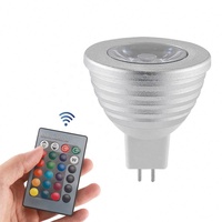 Luz de Techo Empotrada Pequeña, Bombilla LED MR11, Cambio de Color, 12v 4w RGB, Control Remoto, MR16/GU10/E27/E14/GU53, Mini Foco