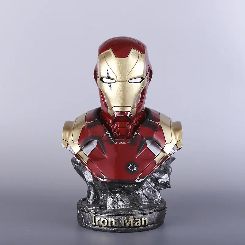 MakeWell-busto de Iron Man personalizado de fábrica, modelo Gk de Los Vengadores de Marvel, estatua de película de animación a mano, decoración creativa