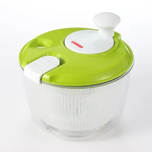 2023 Hot Sales Wholesale Supplier Plastic Drain Holes Green Manually Washer Lettuce Kitchen Accessories