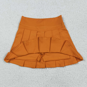 8,18 GLK0109 minifalda de verano para niños y niñas cómodo vestido informal transpirable en amarillo sólido naranja Yog - Product Image 3