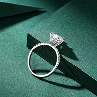 Bague en moissanite 1,2 carats en forme de cœur VVS1 D, en argent sterling 925, bague de fiançailles pour femmes avec certification GRA, bijoux en gros