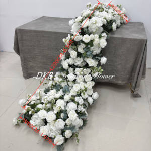 Offre Spéciale Soie Fleur Coureur Eucalyptus Vert Blanc Rose Fleur Artificielle Coureur pour Table Fleur Coureur Décoration - Product Image 2