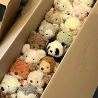 Boneka Hewan Berambut Keriting Gaya Instagram yang Lucu, Boneka Beruang Kecil, Mainan Boneka Plush, Boneka Cakar Hadiah, 8-inci untuk Pernikahan